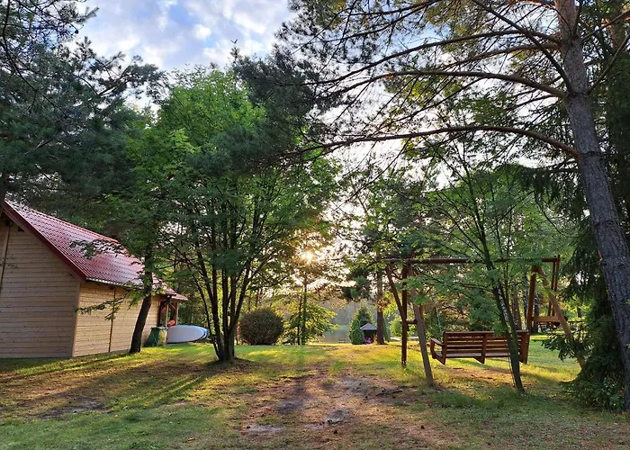 Przy Jeziorze Z Prywatna Plaza W Borach Tucholskich Alicja Wczasy Z Dziecmi Nowe Luksusowe Na Skraju Jeziora I Lasu *